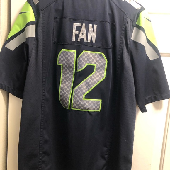Nike On Field Seattle Seahawks Fan #12 Men’s Navy Blue Jersey Size Medium - Picture 4 of 14